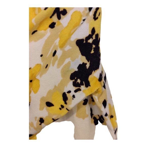 Charter Club Cardigan Sweater Black/yellow Floral Women's Large waist length - Picture 4 of 12